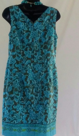 Kathy Lee Collection Turquoise Dress - Picture 3 of 8